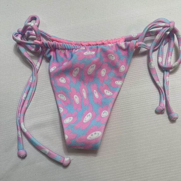 NWOT Frankie’s Tia Floral Print Terry Bikini Bottoms Size Large New - Picture 1 of 6